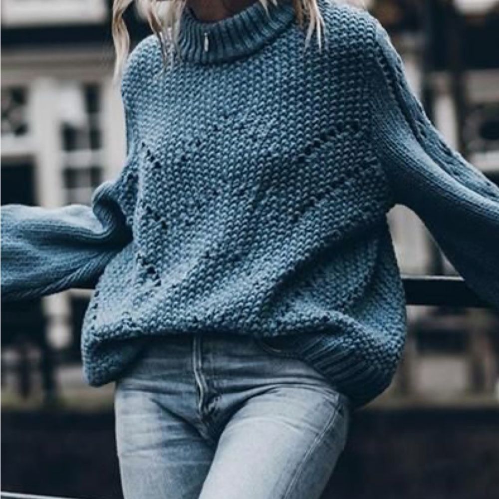 Baby blue knit sweater size small